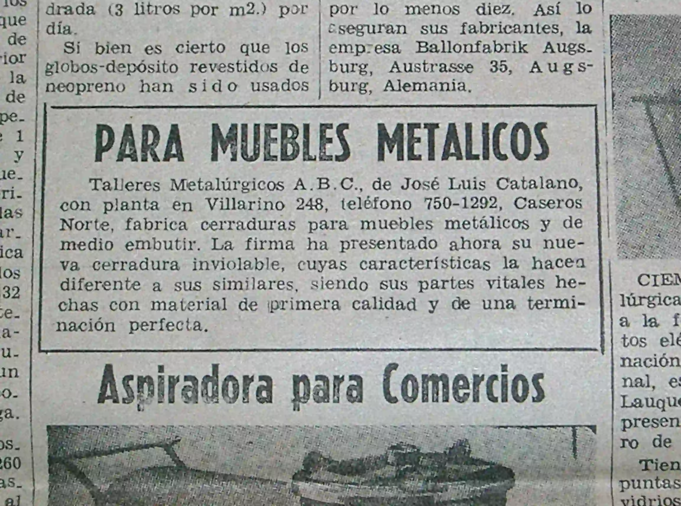 Cerraduras ABC diario 1957